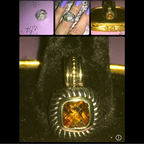 David Yurman Jewelry - David Yurman Gold and Silver Albion Pendant with Citrine Stone Authentic
